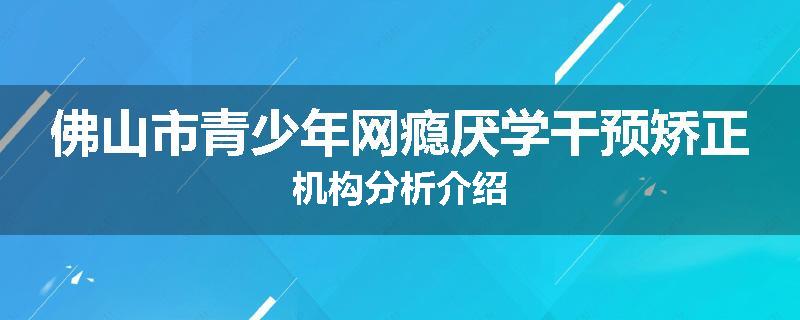 佛山市青少年网瘾厌学干预矫正机构分析介绍