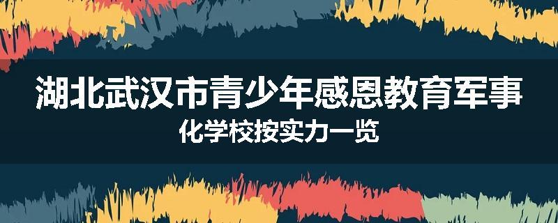 湖北武汉市青少年感恩教育军事化学校按实力一览