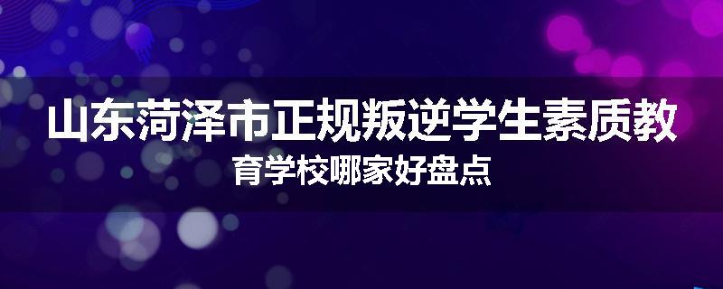 山东菏泽市正规叛逆学生素质教育学校哪家好盘点