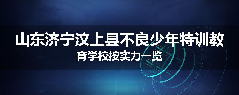 山东济宁汶上县不良少年特训教育学校按实力一览