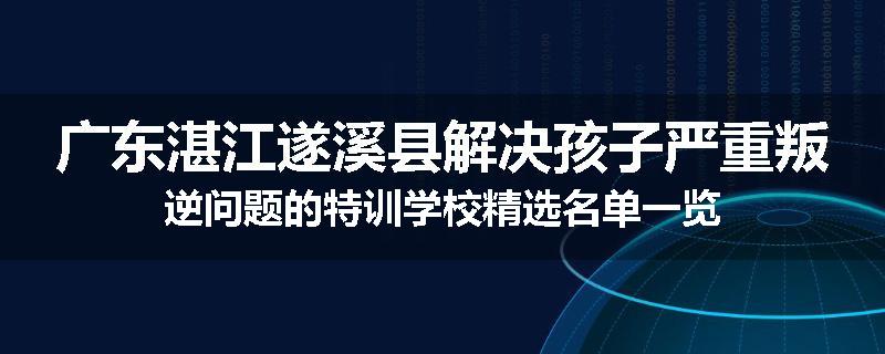 广东湛江遂溪县解决孩子严重叛逆问题的特训学校精选名单一览