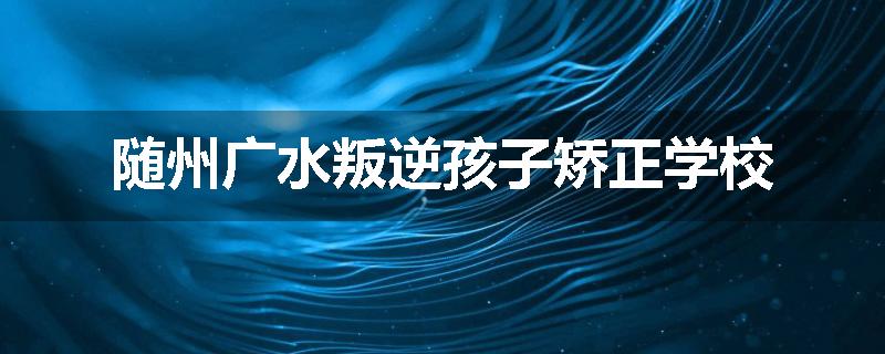 随州广水叛逆孩子矫正学校