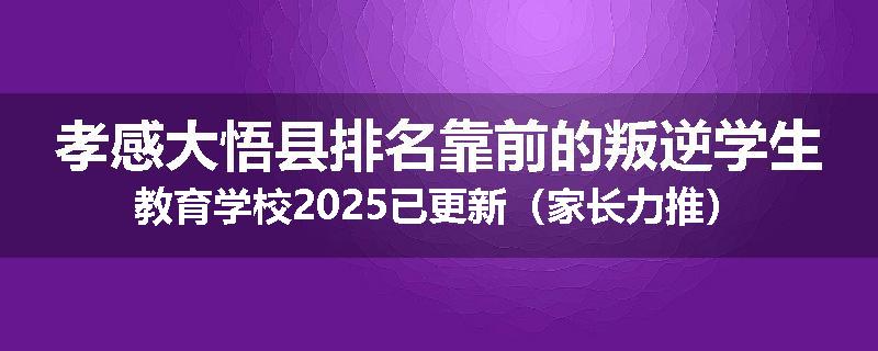孝感大悟县排名靠前的叛逆学生教育学校2025已更新（家长力推）