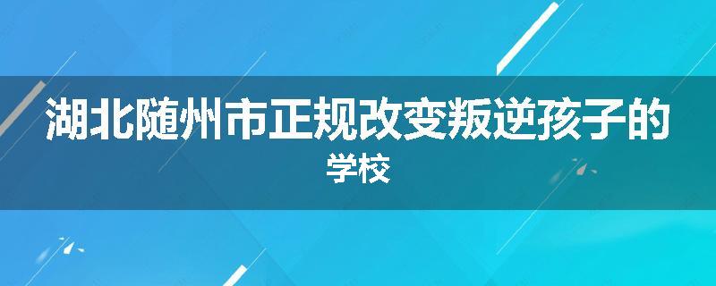 湖北随州市正规改变叛逆孩子的学校