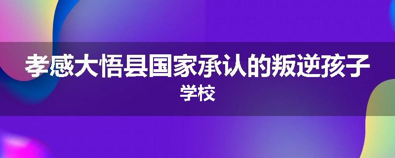 孝感大悟县国家承认的叛逆孩子学校
