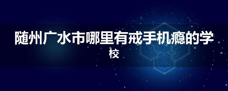随州广水市哪里有戒手机瘾的学校