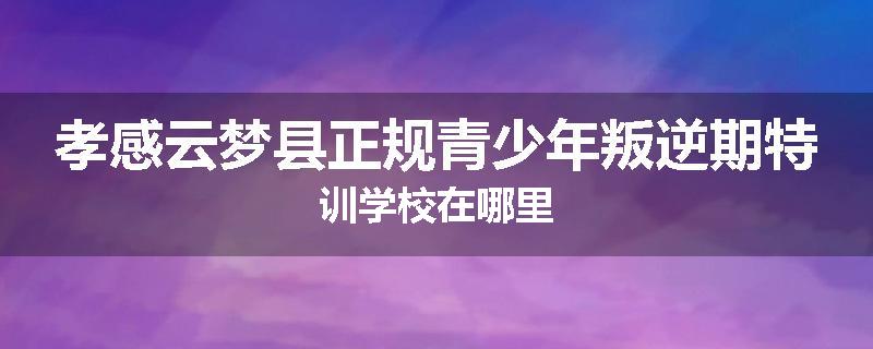 孝感云梦县正规青少年叛逆期特训学校在哪里