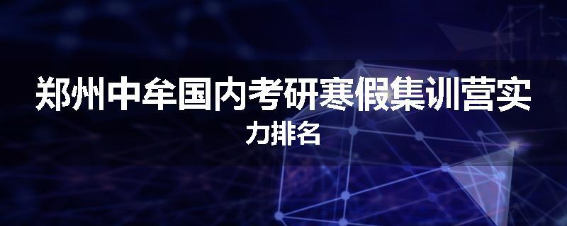 郑州中牟国内考研寒假集训营实力排名