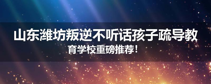 山东潍坊叛逆不听话孩子疏导教育学校重磅推荐！