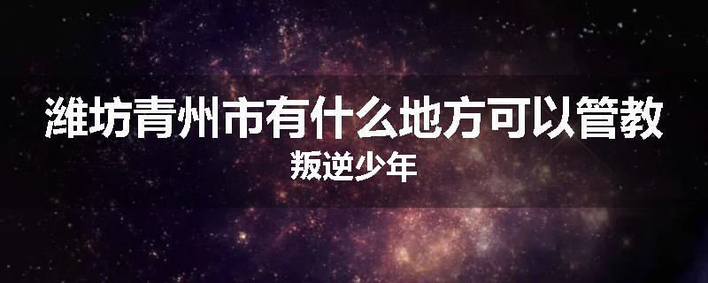 潍坊青州市有什么地方可以管教叛逆少年