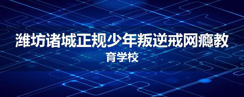 潍坊诸城正规少年叛逆戒网瘾教育学校