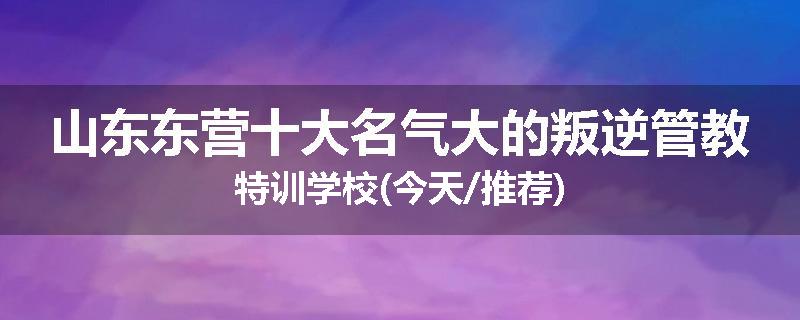 山东东营十大名气大的叛逆管教特训学校(今天/推荐)
