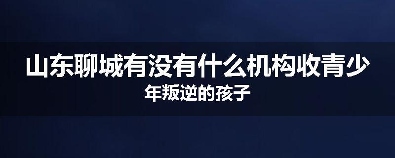 山东聊城有没有什么机构收青少年叛逆的孩子