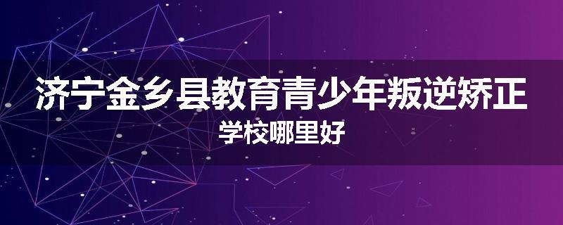 济宁金乡县教育青少年叛逆矫正学校哪里好