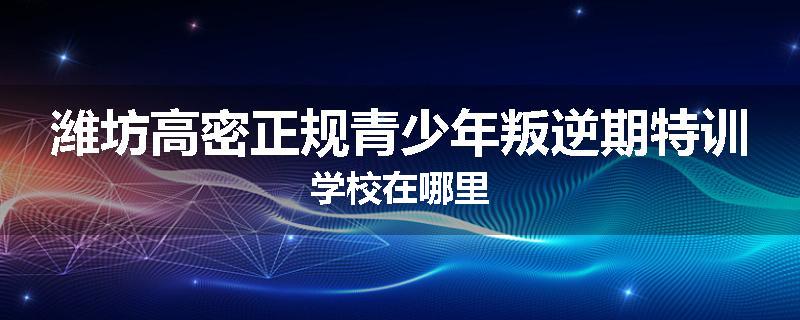 潍坊高密正规青少年叛逆期特训学校在哪里