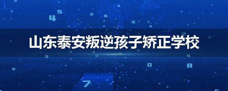 山东泰安叛逆孩子矫正学校