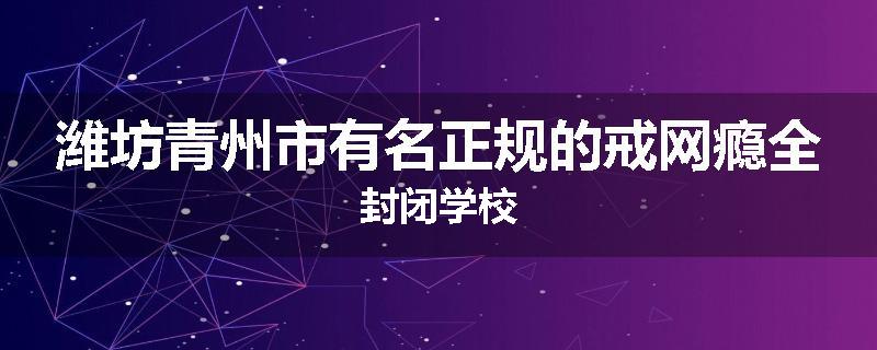 潍坊青州市有名正规的戒网瘾全封闭学校