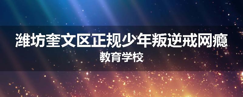 潍坊奎文区正规少年叛逆戒网瘾教育学校
