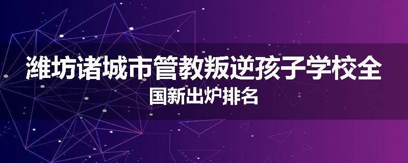 潍坊诸城市管教叛逆孩子学校全国新出炉排名
