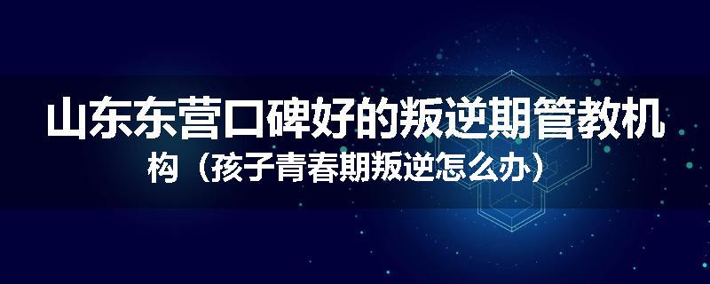 山东东营口碑好的叛逆期管教机构（孩子青春期叛逆怎么办）