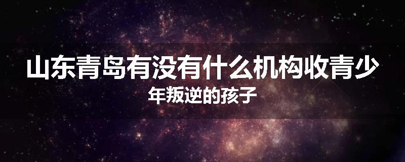 山东青岛有没有什么机构收青少年叛逆的孩子