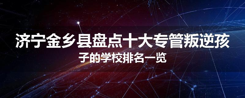 济宁金乡县盘点十大专管叛逆孩子的学校排名一览