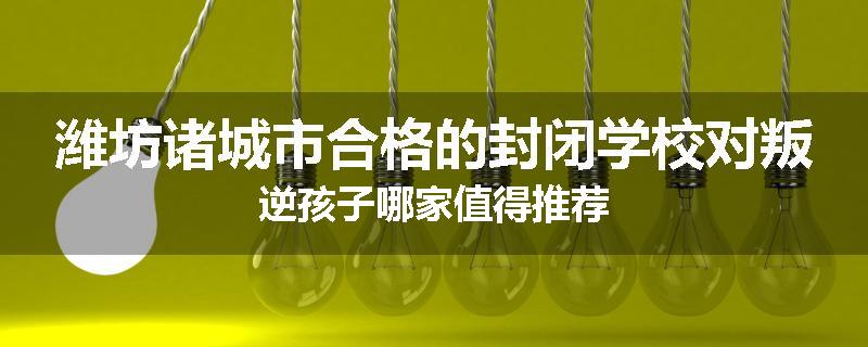 潍坊诸城市合格的封闭学校对叛逆孩子哪家值得推荐