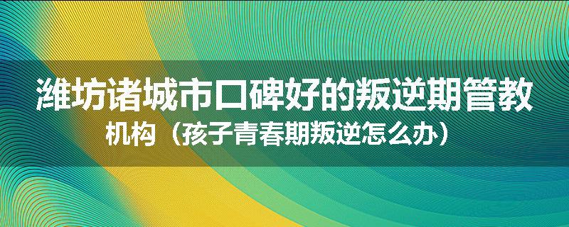 潍坊诸城市口碑好的叛逆期管教机构（孩子青春期叛逆怎么办）