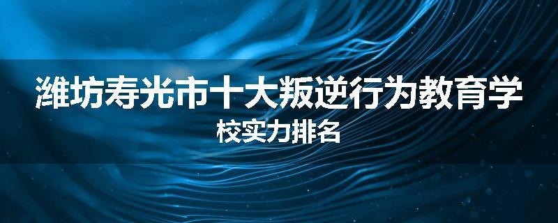 潍坊寿光市十大叛逆行为教育学校实力排名