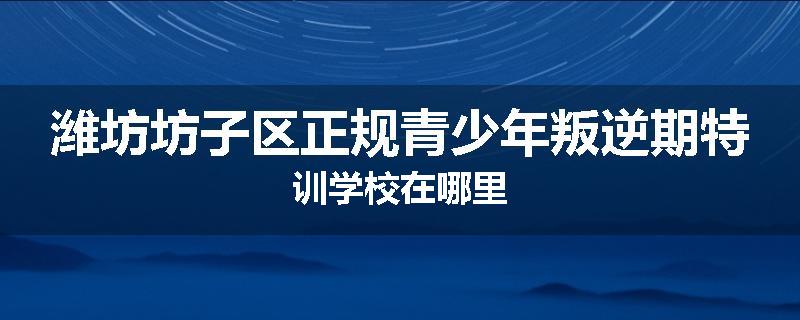 潍坊坊子区正规青少年叛逆期特训学校在哪里