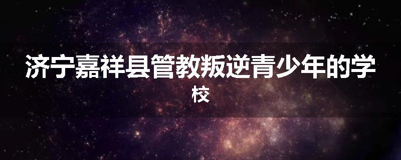 济宁嘉祥县管教叛逆青少年的学校