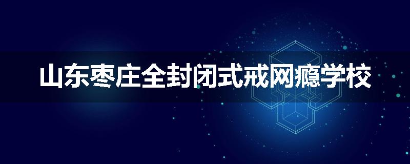 山东枣庄全封闭式戒网瘾学校