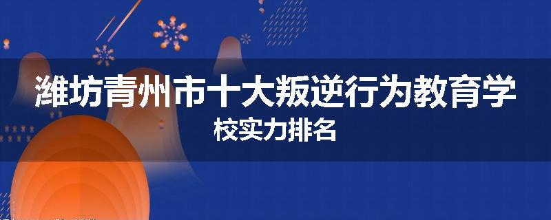 潍坊青州市十大叛逆行为教育学校实力排名