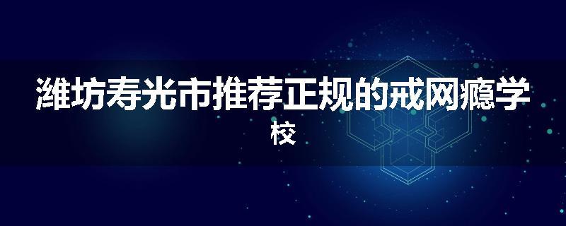 潍坊寿光市推荐正规的戒网瘾学校