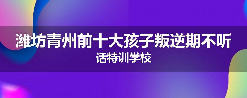 潍坊青州前十大孩子叛逆期不听话特训学校