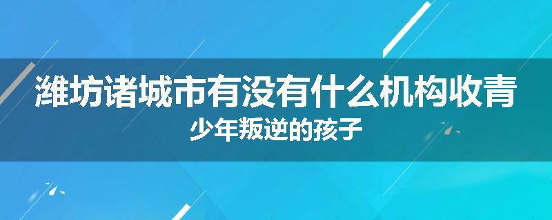 潍坊诸城市有没有什么机构收青少年叛逆的孩子