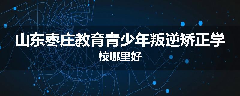 山东枣庄教育青少年叛逆矫正学校哪里好