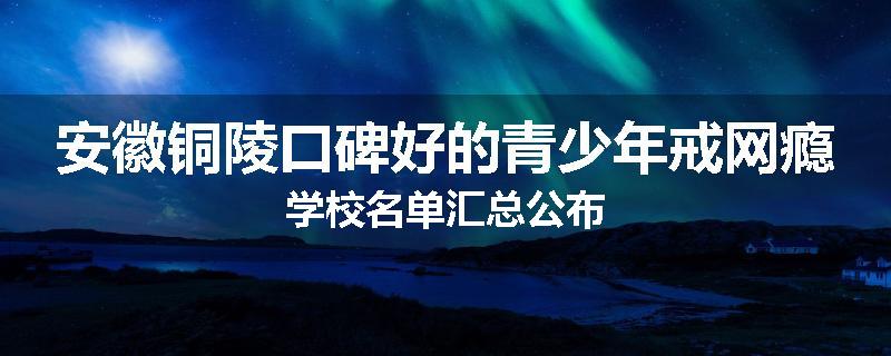 安徽铜陵口碑好的青少年戒网瘾学校名单汇总公布