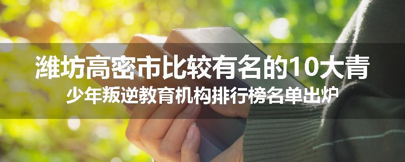 潍坊高密市比较有名的10大青少年叛逆教育机构排行榜名单出炉