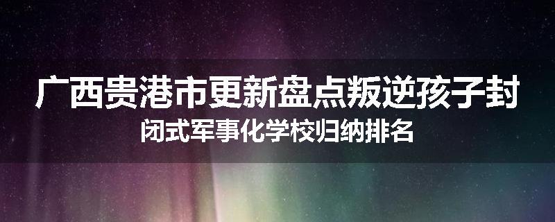 广西贵港市更新盘点叛逆孩子封闭式军事化学校归纳排名
