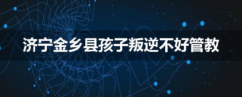 济宁金乡县孩子叛逆不好管教