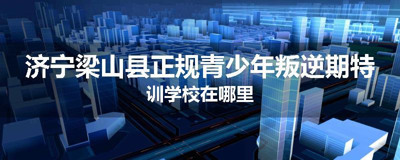 济宁梁山县正规青少年叛逆期特训学校在哪里