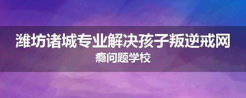 潍坊诸城专业解决孩子叛逆戒网瘾问题学校