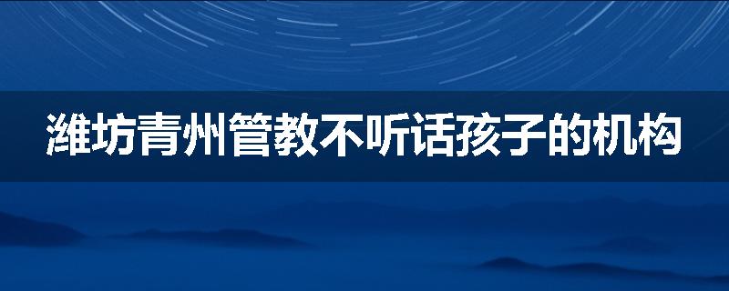 潍坊青州管教不听话孩子的机构