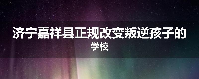 济宁嘉祥县正规改变叛逆孩子的学校
