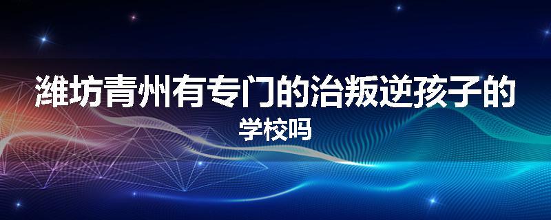 潍坊青州有专门的治叛逆孩子的学校吗
