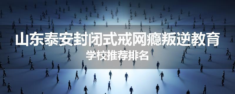 山东泰安封闭式戒网瘾叛逆教育学校推荐排名