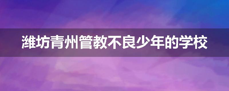 潍坊青州管教不良少年的学校