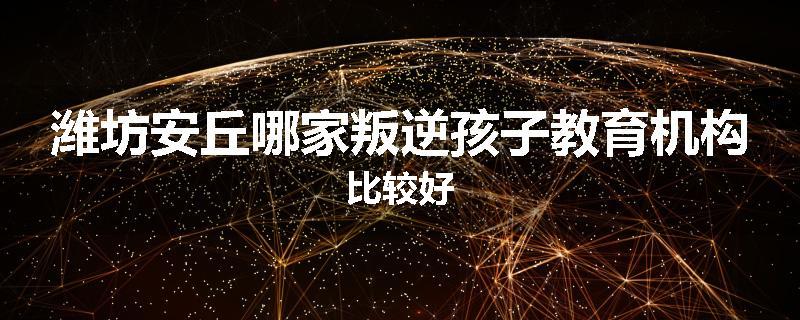 潍坊安丘哪家叛逆孩子教育机构比较好