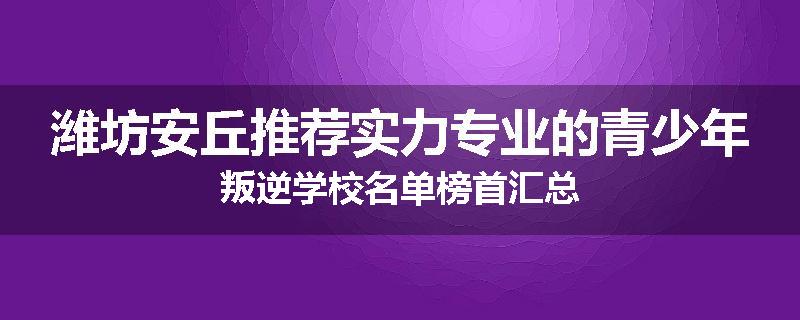 潍坊安丘推荐实力专业的青少年叛逆学校名单榜首汇总